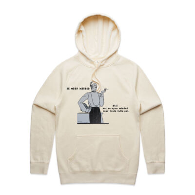 OPEN MINDED satire quote hoodie Thumbnail