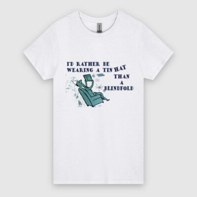 TIN HAT CONSPIRACY satire quote t-shirt Thumbnail