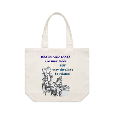 taxes & death : satire definition bag Thumbnail